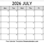 July 2026 Calendar Free Printable With Holidays And Observances