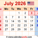 July 2026 Calendar Templates For PDF Excel And Word