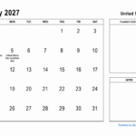 July 2027 Monthly Calendar With United States Holidays