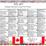 July Activities Calendars Embassy West Senior Living