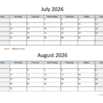 July And August 2026 Calendar WikiDates