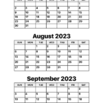 July August And September 2023 Calendar Calendar Options