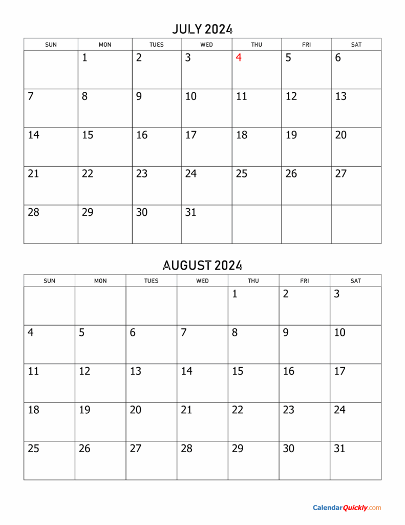 July August September 2024 Calendar Prue Ursala
