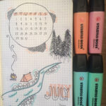 July Bullet Journal Calendar Printable Word Searches