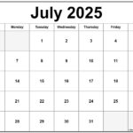 July Calendar 2025 Printable Portrait Abby B Slater