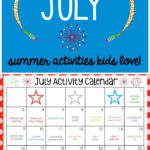 July Calendar Activities Tana Zorine