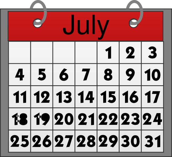 July Calendar Clip Art At Clker Vector Clip Art Online Royalty 