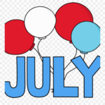 July Calendar Clipart Printable Word Searches