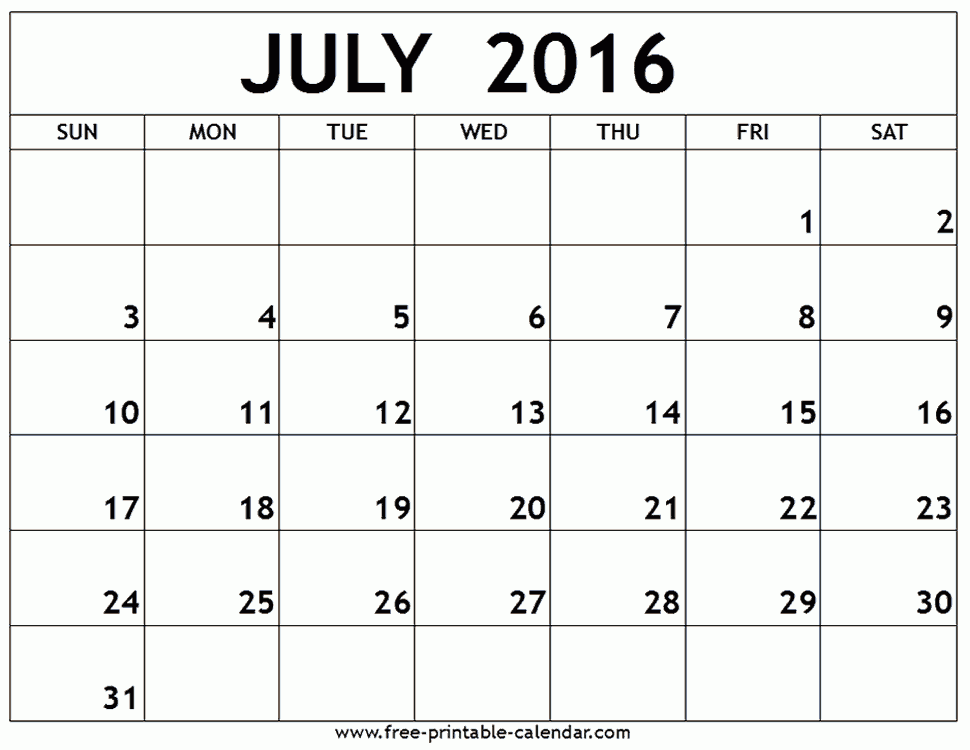 July Calendar Fotolip
