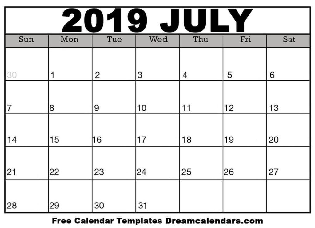 July Free Printable Calendar
