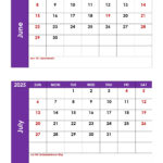 June And July 2025 Calendar Printable PDF Two Months Calendar