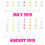 June July August Printable Calendar