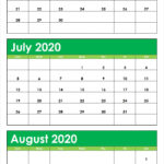 June July August Printable Calendar