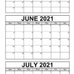 June July Calendar Printable