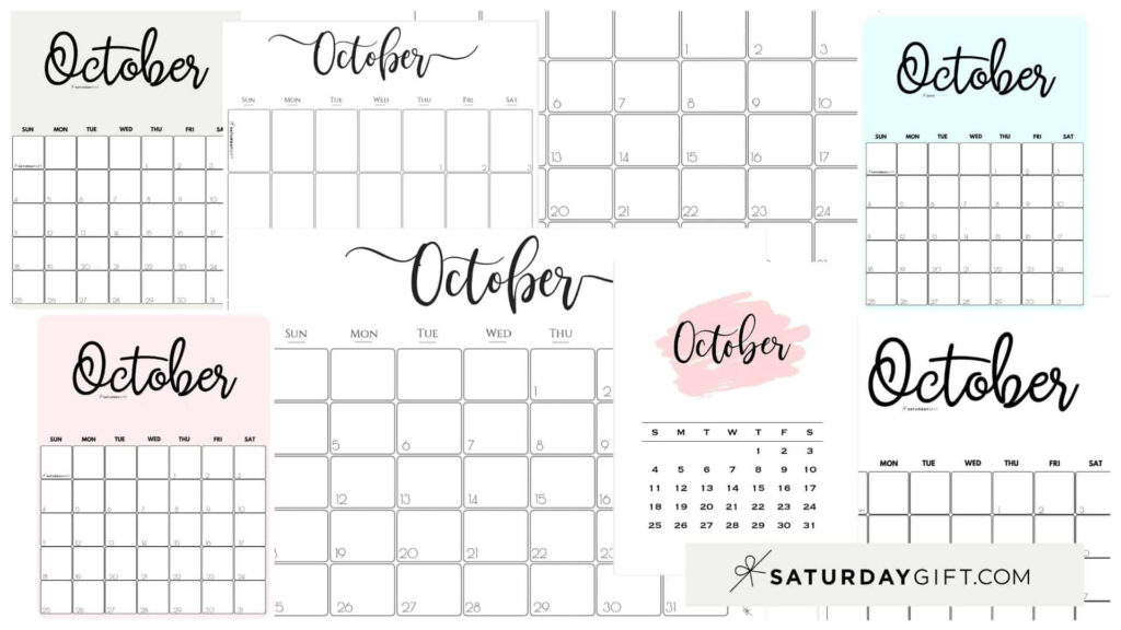 Large Printable October Calendar