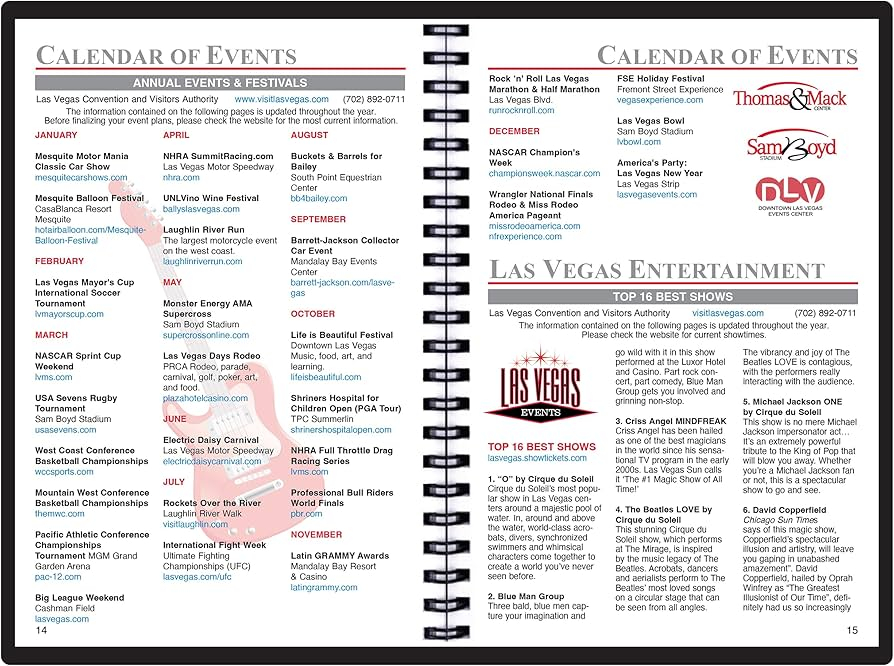 Las Vegas 2025 Event Calendar With Dates Alex Lorrin