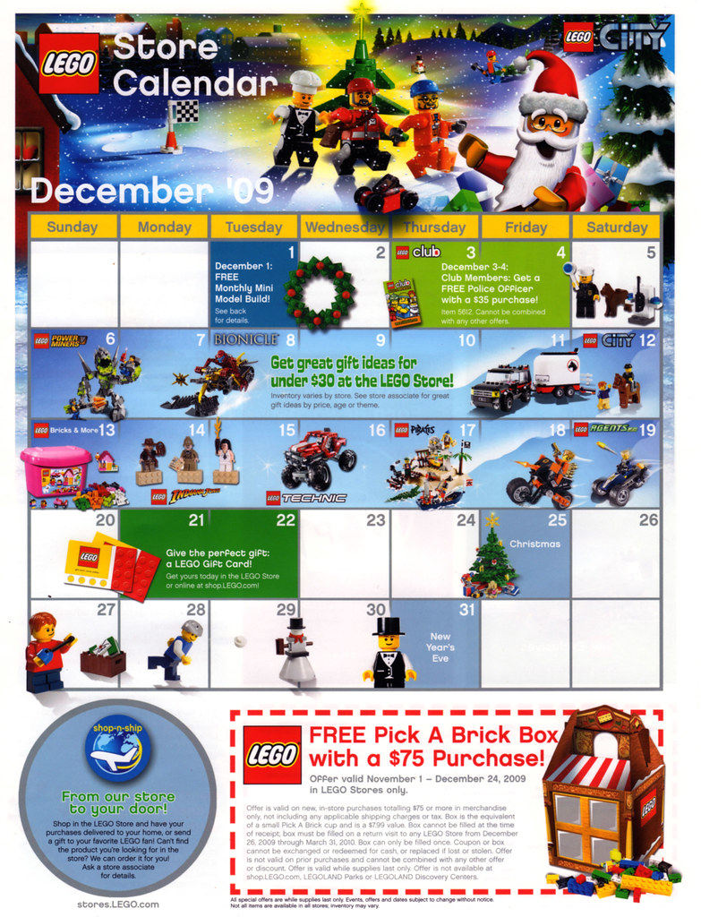 LEGO Store Calendar December 39 09 Front LEGO Store Calend Flickr