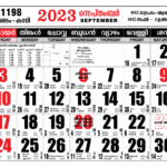 Malayalam Calendar September 2025 Keith M Williams