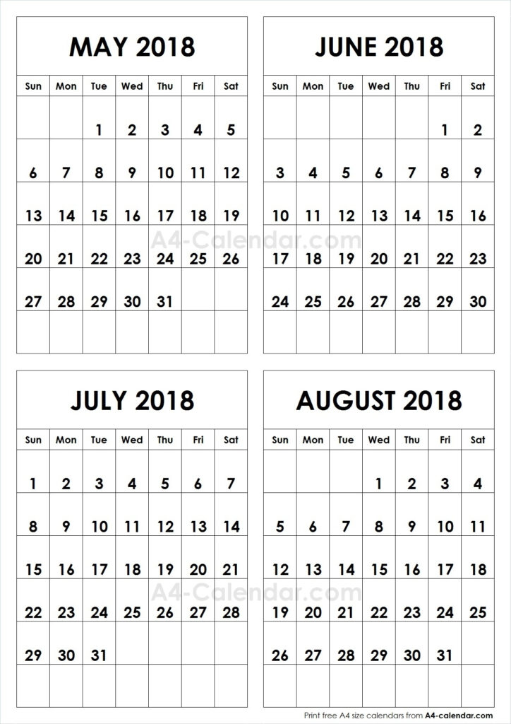 May June July August Calendar 2024 Printable Printabl Vrogue co