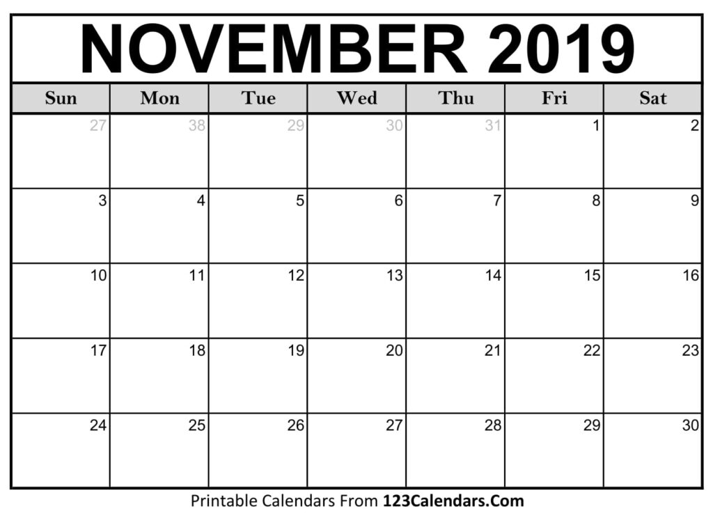 Month Of November Calendar Jonis Mahalia