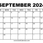 Month Of September 2024 Calendar Printable Calendar 2025