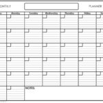 Monthly Calendar With Lines Printable Printable And Enjoyable Learning