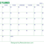 Monthly Planning Calendar Printable