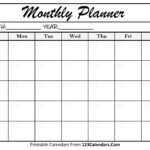 Monthly Planning Calendar Printable