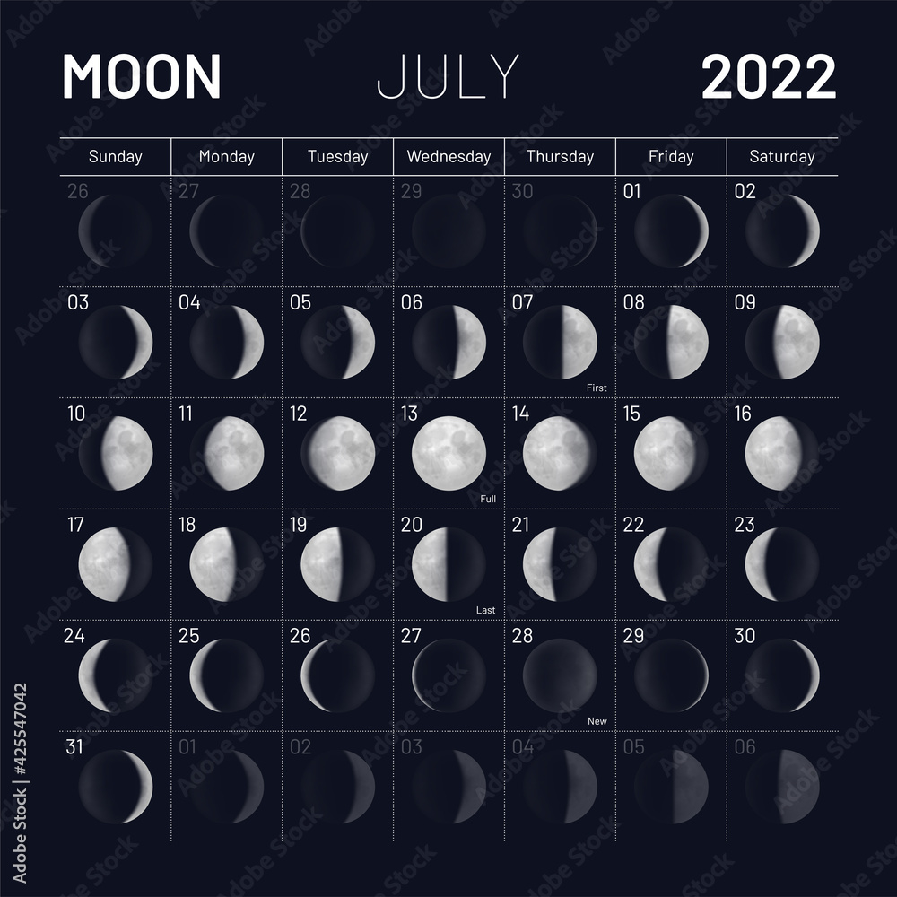 Moon Phase Calendar For July Carry Elinore