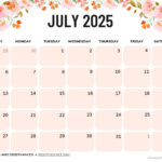 National Day Calendar July 2025 Printable Adriana Faith