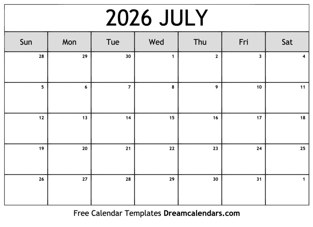 Navigating Time The Importance Of A July 2026 Printable Calendar 