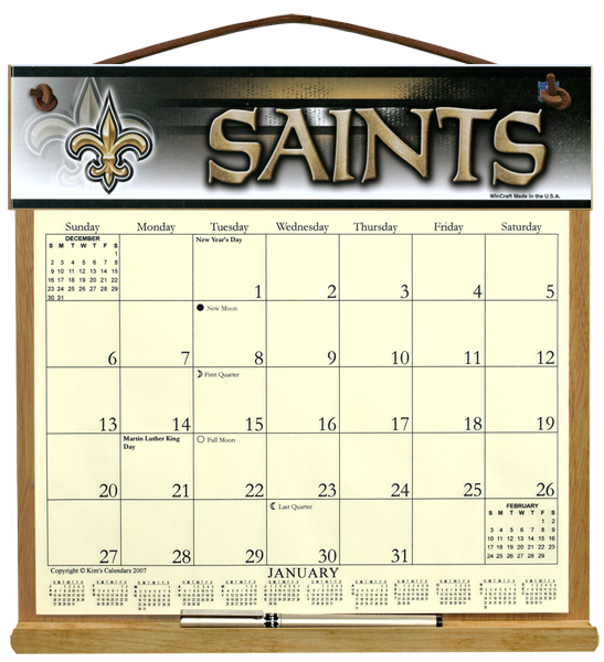 New Orleans Saints Calendar Holder 29 75 Kims Calendars Made In 