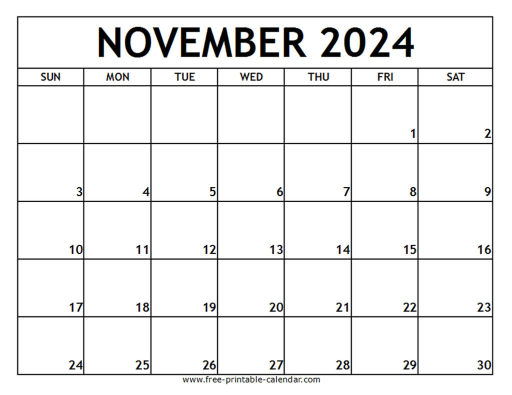 Nov 2024 Calendar Printable Pdf Lilia Dierdre