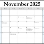 Nov 2025 Calendar With Holidays Max E Toosey