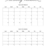 Nov Dec Calendar Printable Ariana Jessica
