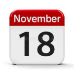 November 18th Date On A Single Day Calendar Gray Wood Block Calendar