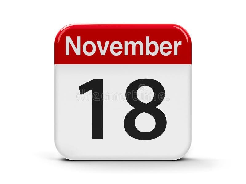 November 18th Date On A Single Day Calendar Gray Wood Block Calendar 