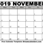 November 2019 Calendar Free Printable With Holidays And Observances