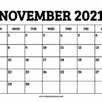 November 2021 Calendar Printable Calendar Options