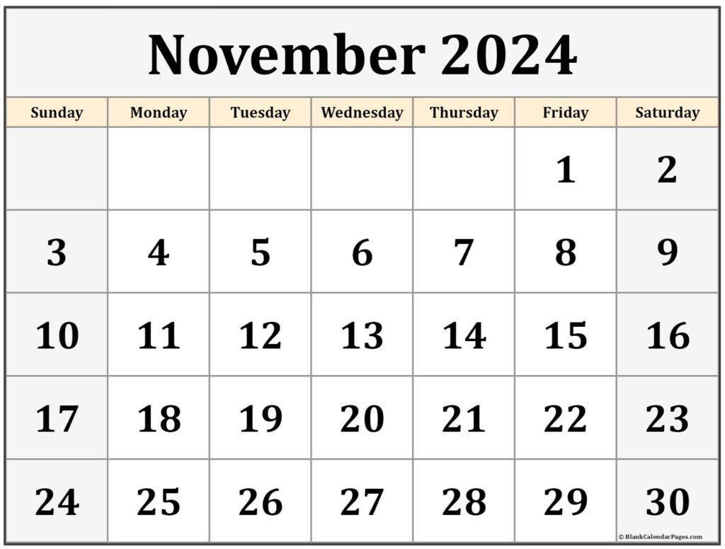 November 2024 Calendar Colorful Free Printable Patty Faustine