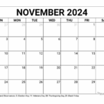 November 2024 Calendar Free Printables Blank And Custom