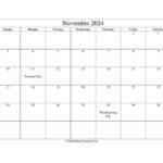 November 2024 Calendar Printable