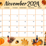 November 2024 Calendar Thanksgiving 2024 Damita Letisha