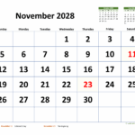 November 2028 Calendar With Extra large Dates WikiDates
