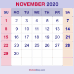 November 39 S Calendar Naoma Vernice
