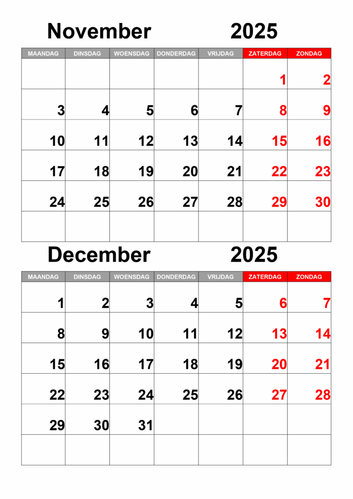 November And December 2025 Calendar With Holidays Printable James Khalil