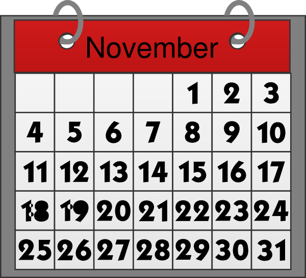 November Calendar Clip Art At Clker Vector Clip Art Online 