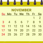 November Calendar Clip Art Free