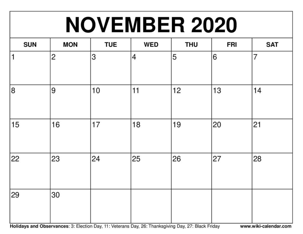November Calendar Free Printable This Template Is Available As Editable 