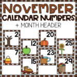 November Calendar Numbers For Pocket Chart Cards By Curriculum Kingdom